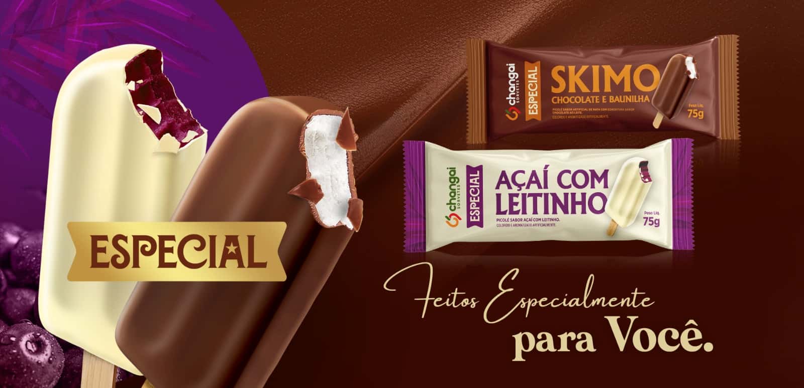 Produtos Changai com foco em açaí e variedades para o freezer