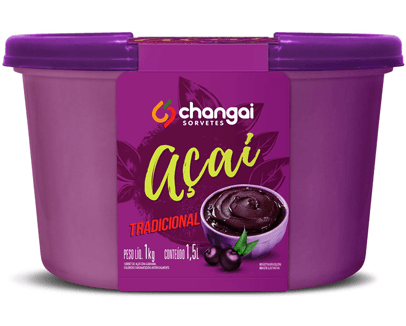 Açaí Tradicional 1,5L da linha AÇAÍ da Changai Sorvetes