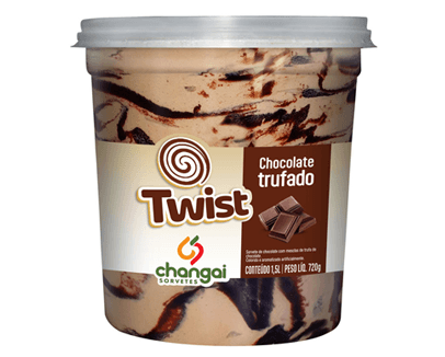 Twist Chocolate Trufado da linha TWIST da Changai Sorvetes