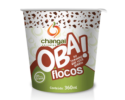 Oba! Flocos da linha OBA! da Changai Sorvetes