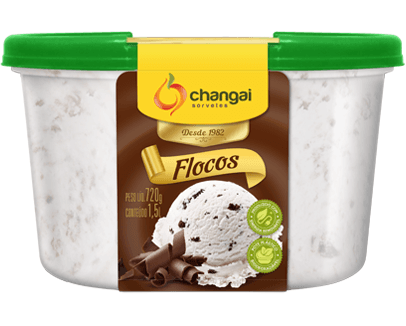 Flocos da linha POTE 1.5L da Changai Sorvetes