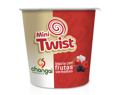 Mini Twist Iogurte com Frutas Vermelhas da linha MINI TWIST da Changai Sorvetes
