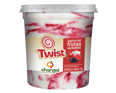 Twist Iogurte com Frutas Vermelhas da linha TWIST da Changai Sorvetes