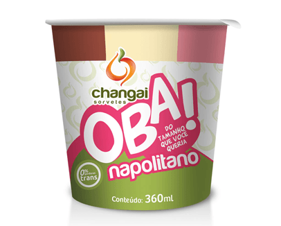 Oba! Napolitano da linha OBA! da Changai Sorvetes
