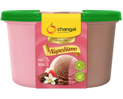 Napolitano da linha POTE 1.5L da Changai Sorvetes