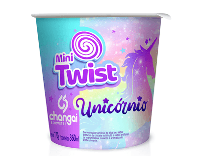 Mini Twist Unicórnio da linha MINI TWIST da Changai Sorvetes