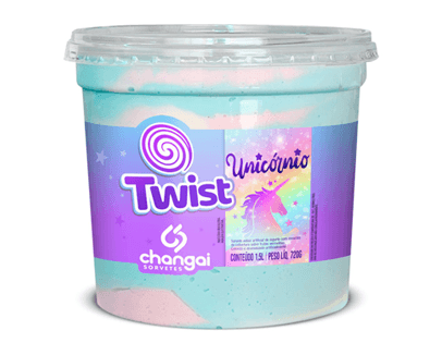 Twist Unicórnio da linha TWIST da Changai Sorvetes